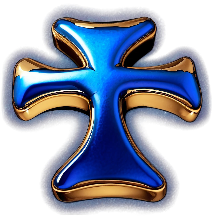 Metallic Blue Cross Shape Png 92