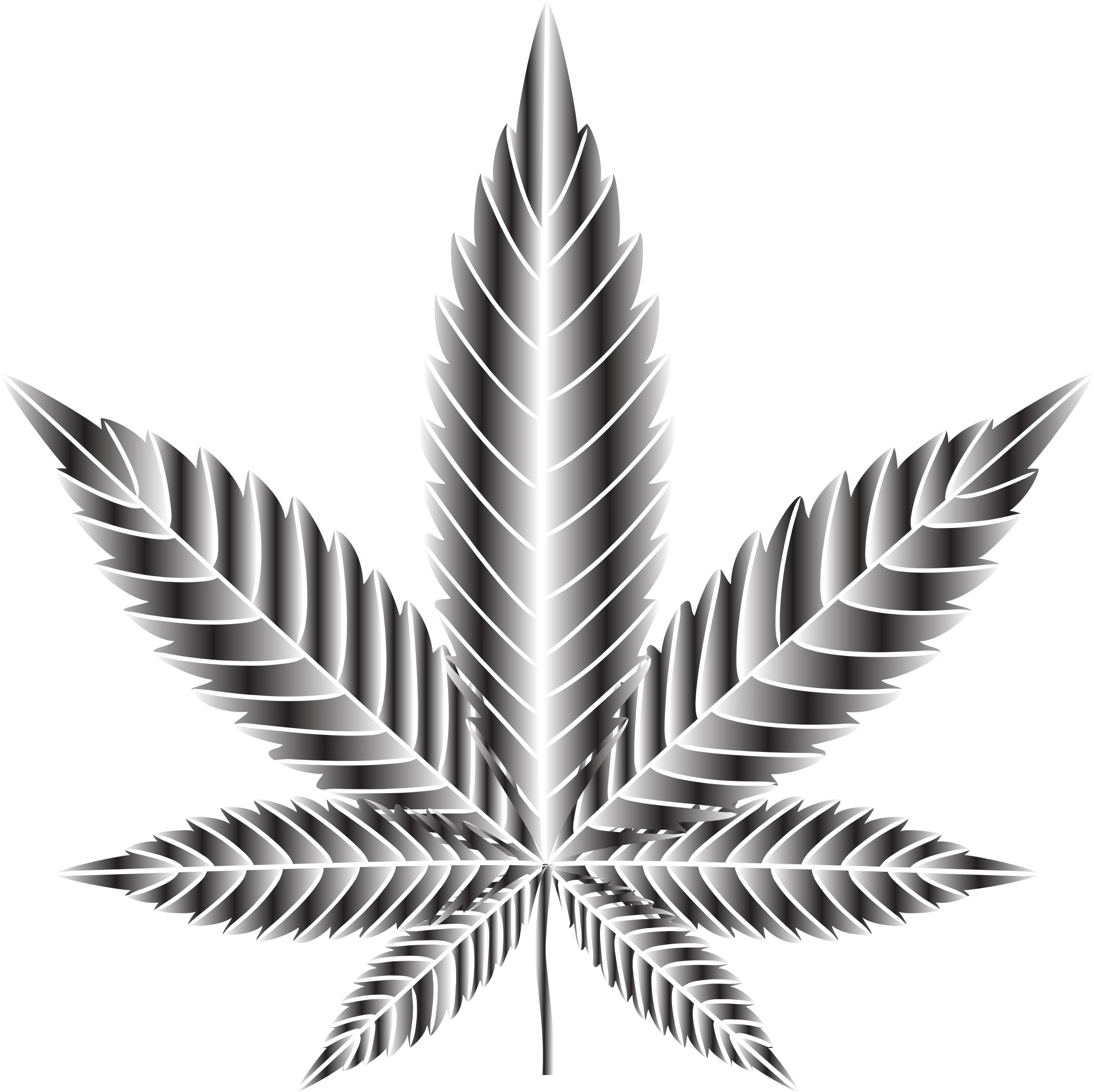 Metallic Cannabis Leaf Graphic