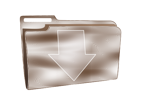 Metallic Download Folder Icon PNG with transparent background