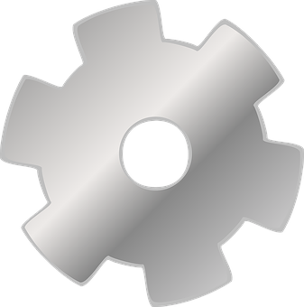 Metallic Gear Icon PNG with transparent background