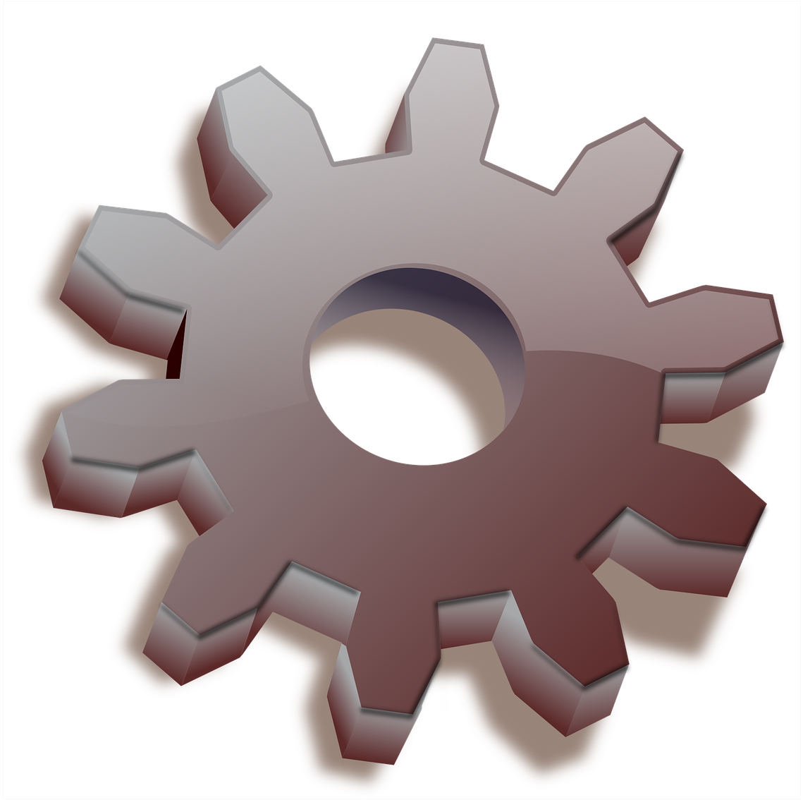 Metallic Gear Icon3 D Render