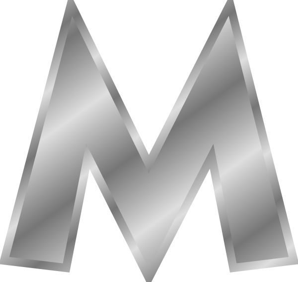 Metallic Letter M Graphic