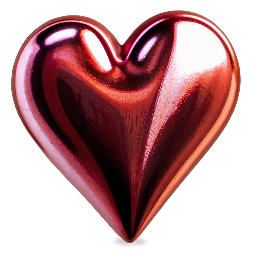 Metallic Red Heart Emoji Png 95