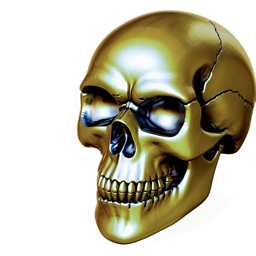 Metallic Skull Model Png B