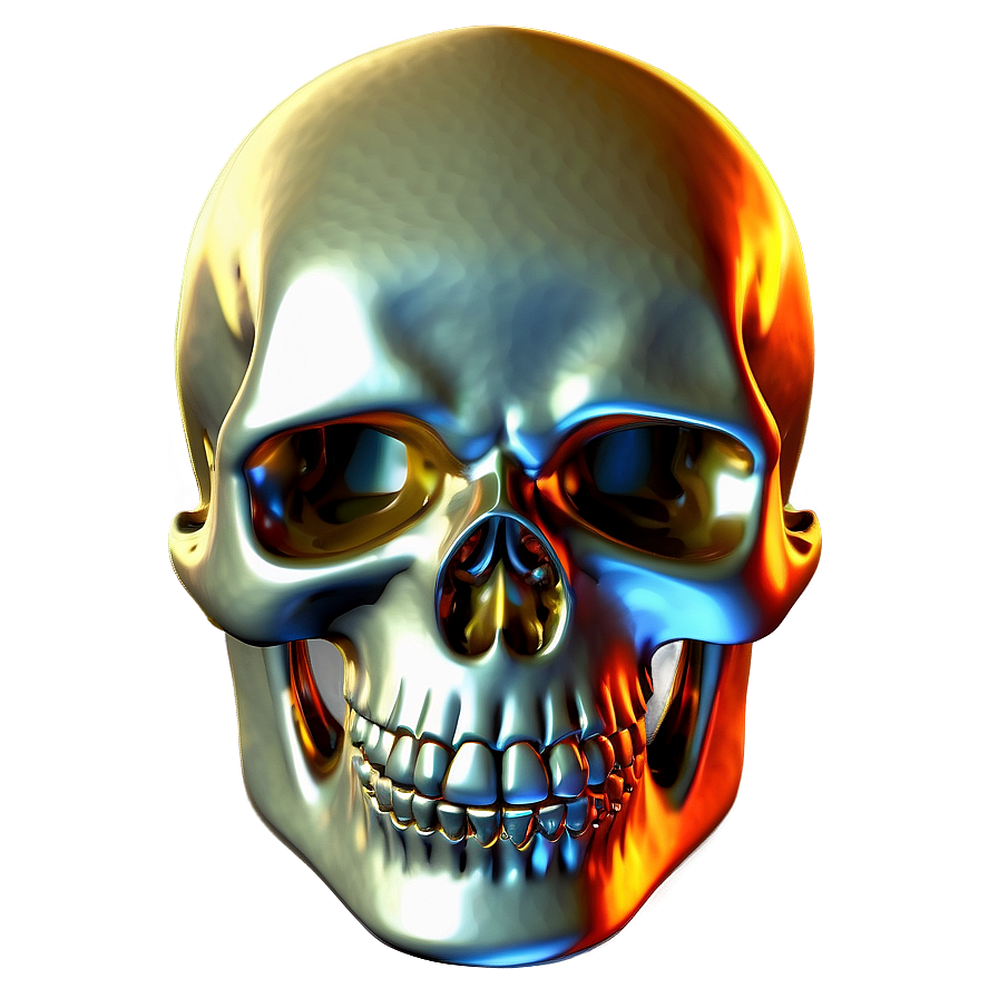 Metallic Skull Model Png D