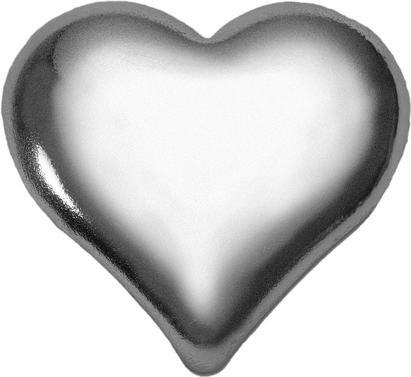 #3d #heart #silver #metal #metallic #love - Metallic 3d Heart, HD Png Download PNG with transparent background