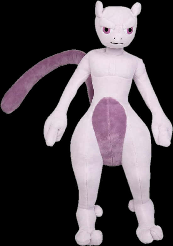 Mewtwo Plush Toy Standing PNG with transparent background