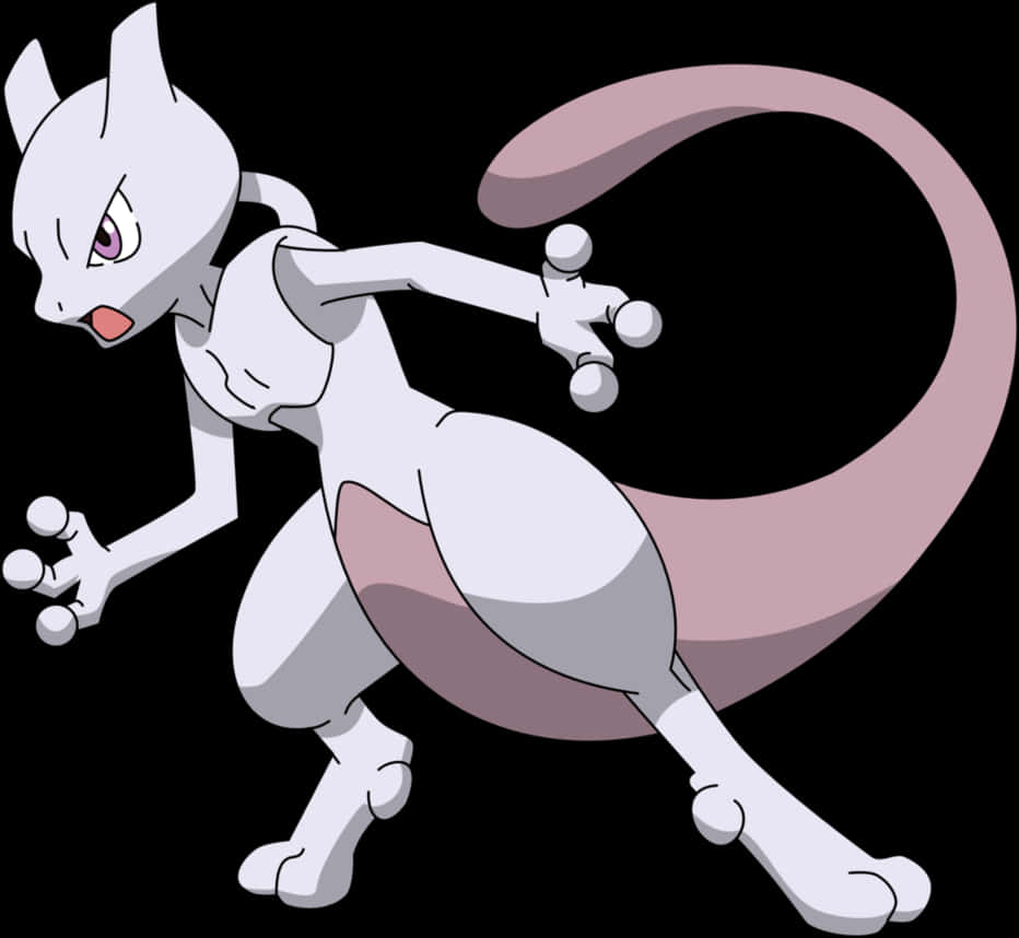 Mewtwo Pokemon Character PNG with transparent background
