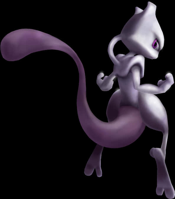 Mewtwo Pokemon Character PNG with transparent background