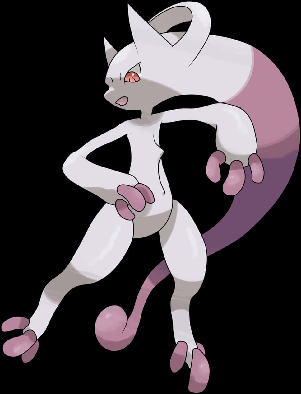 Mewtwo Pokemon Character Illustration PNG with transparent background