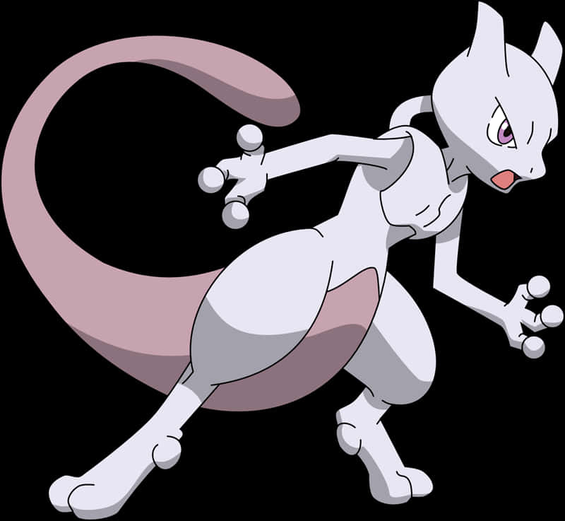 Mewtwo Pokemon Character Illustration PNG with transparent background