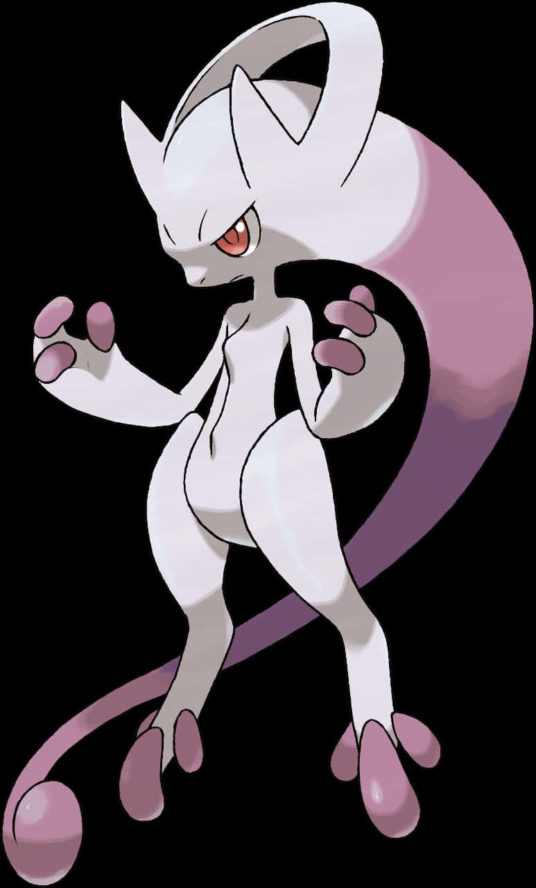 Mewtwo Pokemon Character PNG with transparent background