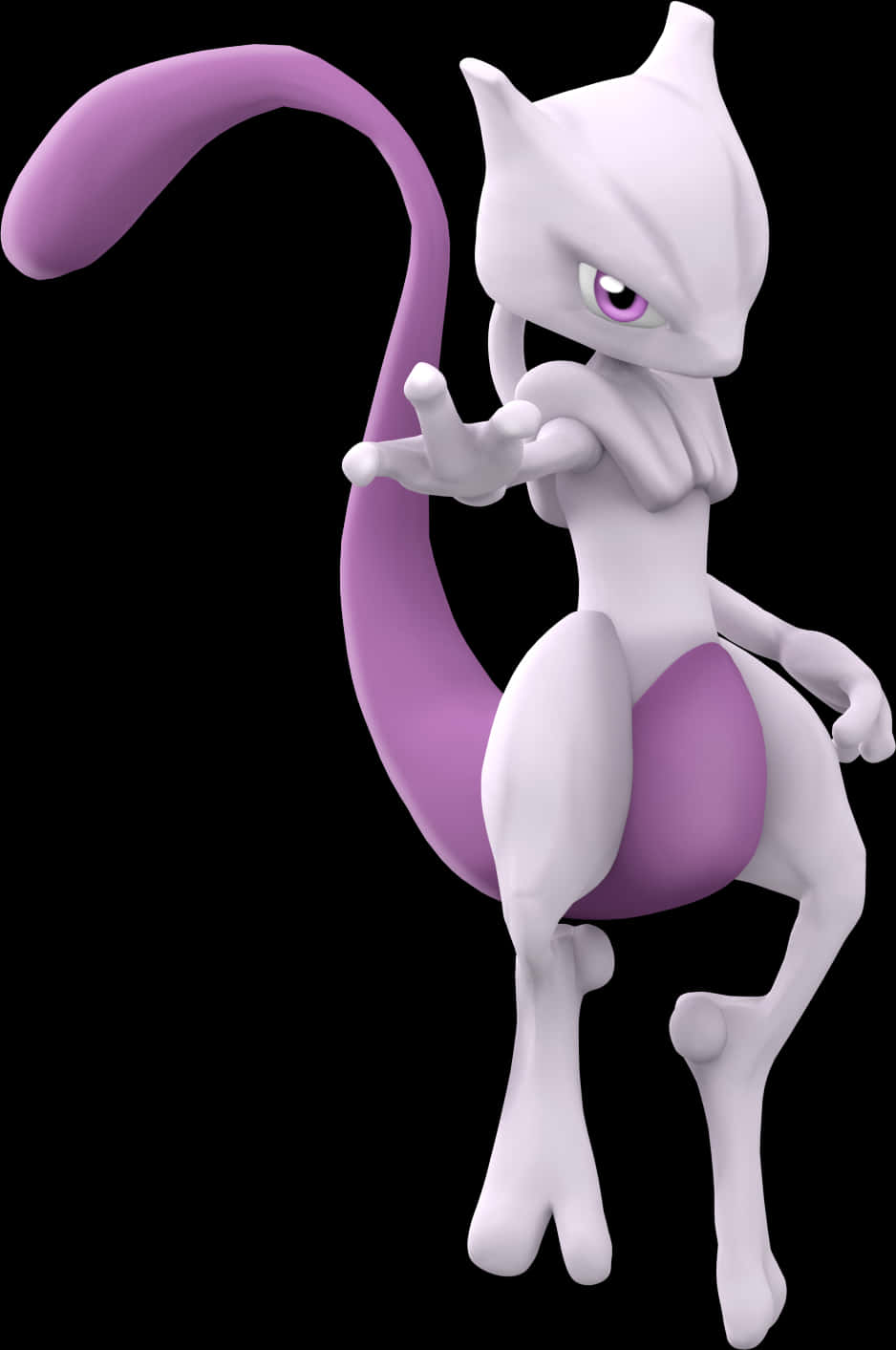 Mewtwo Pokemon Character Pose PNG with transparent background