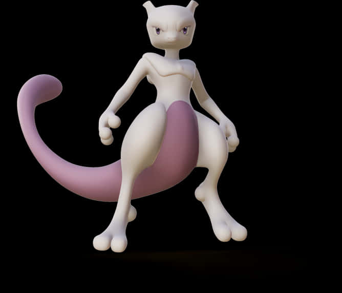Mewtwo Pokemon3 D Model PNG with transparent background
