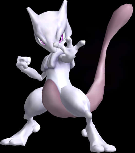 Mewtwo Power Stance PNG with transparent background