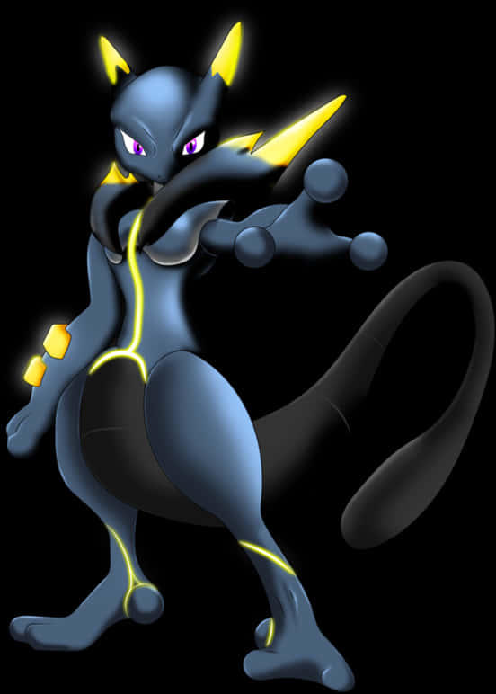 Mewtwo Power Stance PNG with transparent background