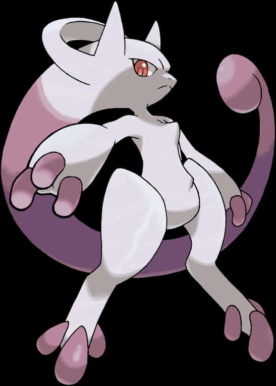 Mewtwo Powerful Psychic Pokemon PNG with transparent background