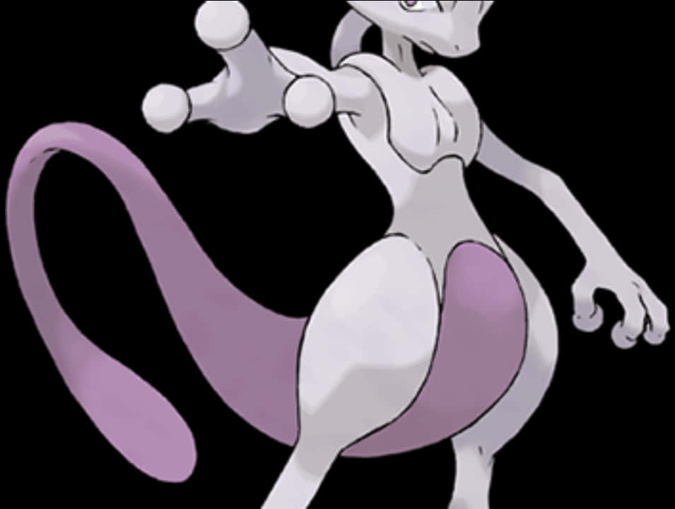 Mewtwo Powerful Psychic Pokemon PNG with transparent background