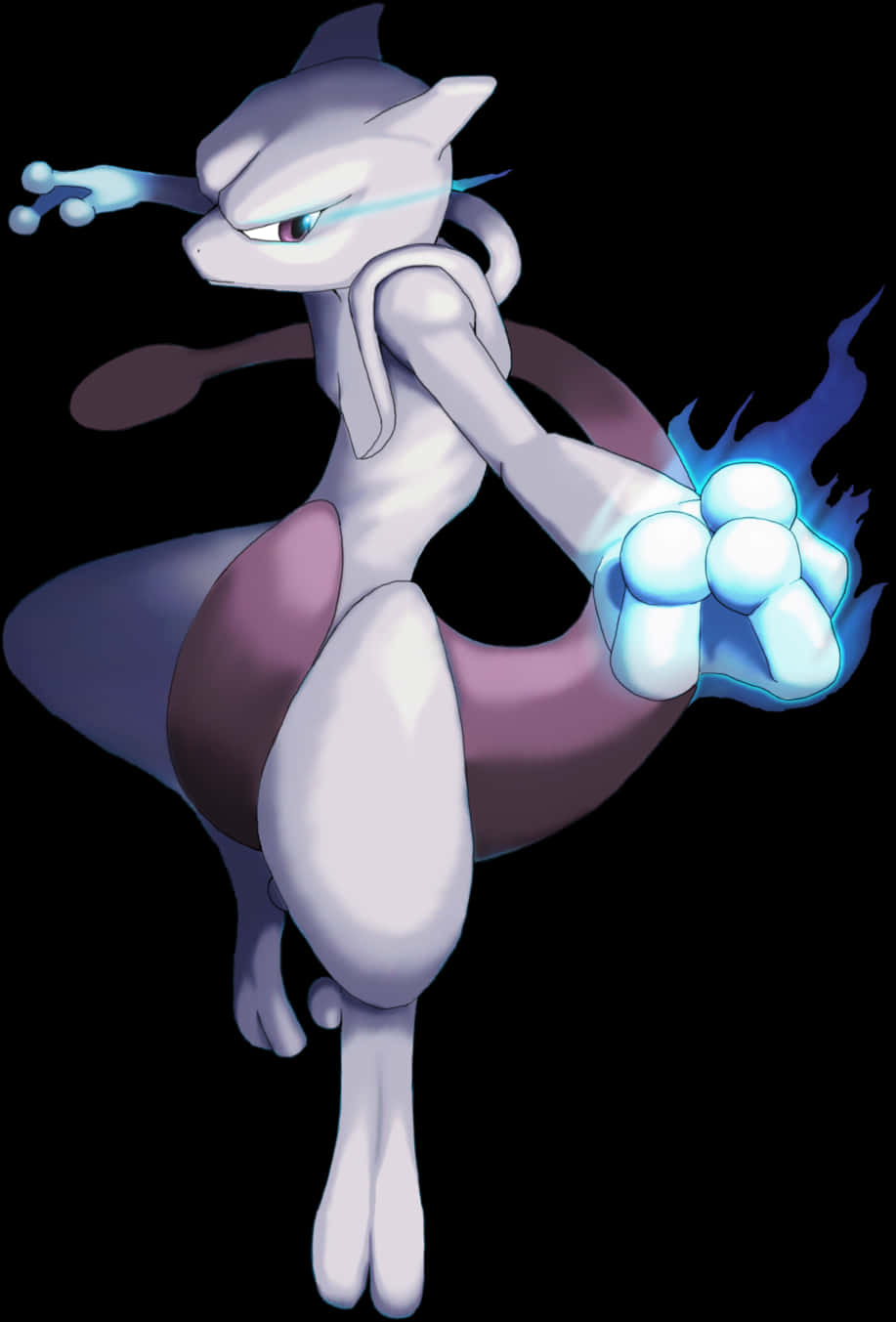 Mewtwo Powerful Psychic Pokemon PNG with transparent background