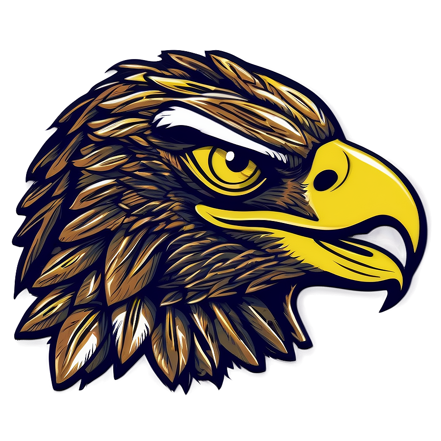 Mexican Eagle Woodcut Style Png 06132024