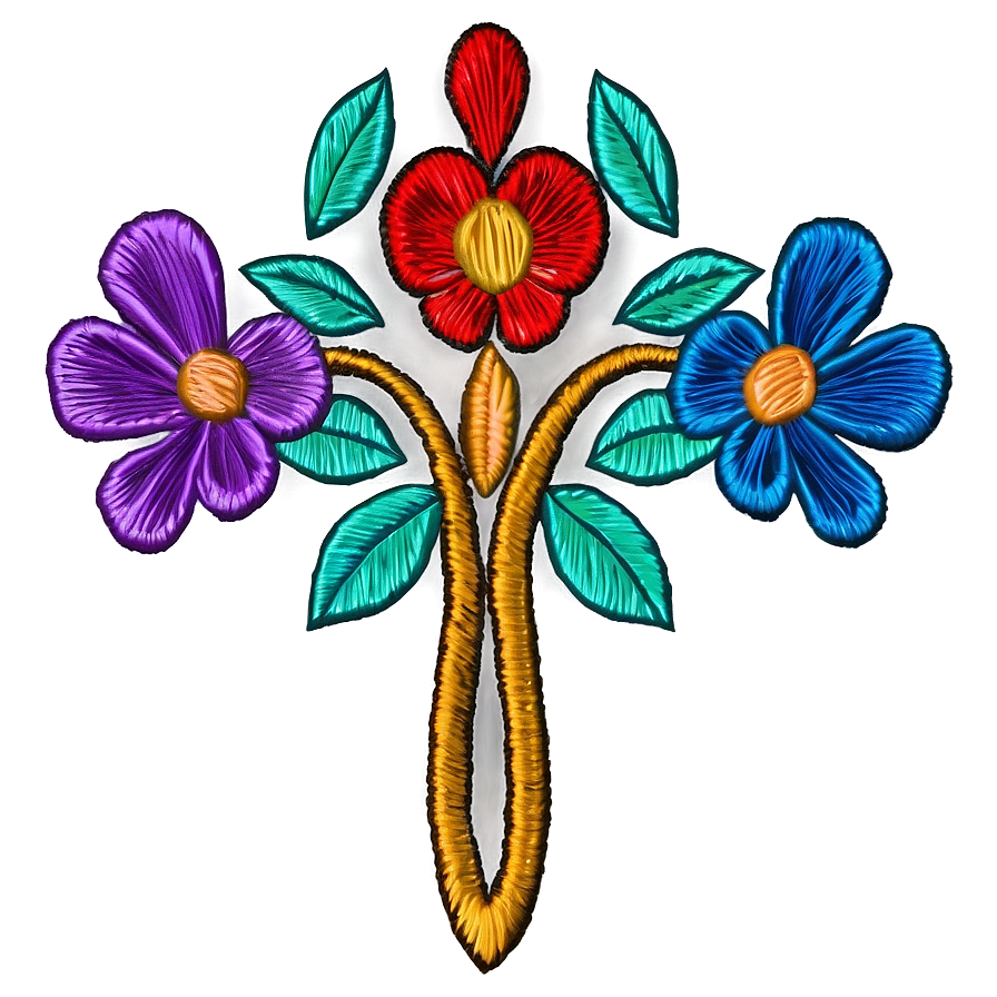 Mexican Flower Embroidery Designs Png 06202024