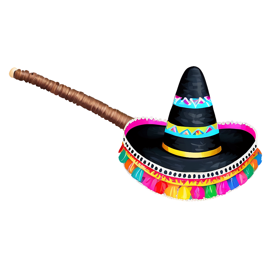 Mexican Hat With Pom Poms Png Jxm