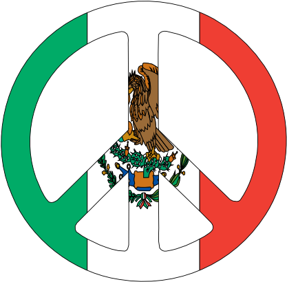 Mexico Flag Peace Symbol