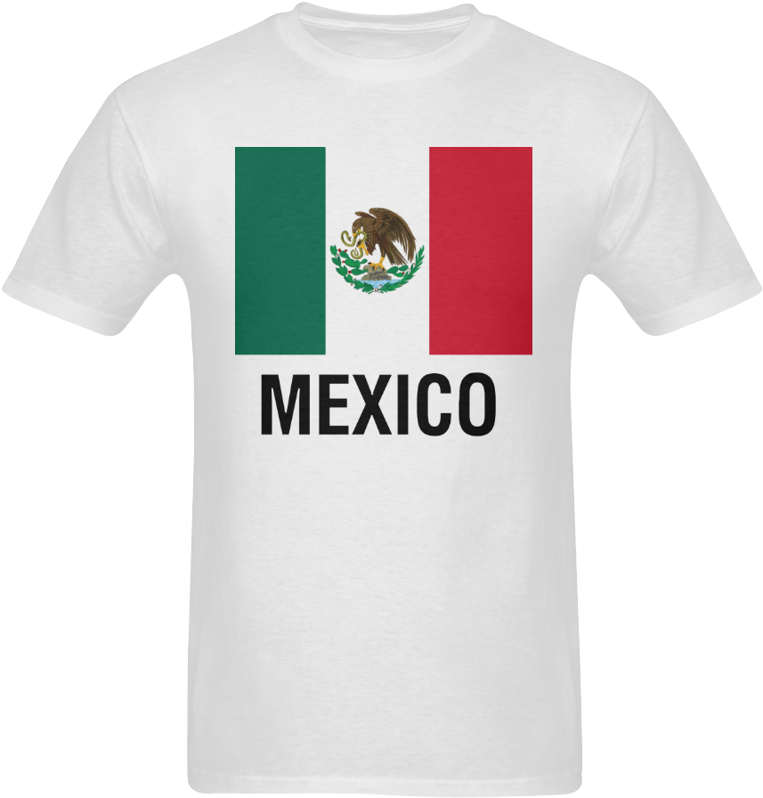 Mexican Flag Text Mexico Men's T-shirt In Usa Size - Flag Of Mexico, HD Png Download PNG with transparent background