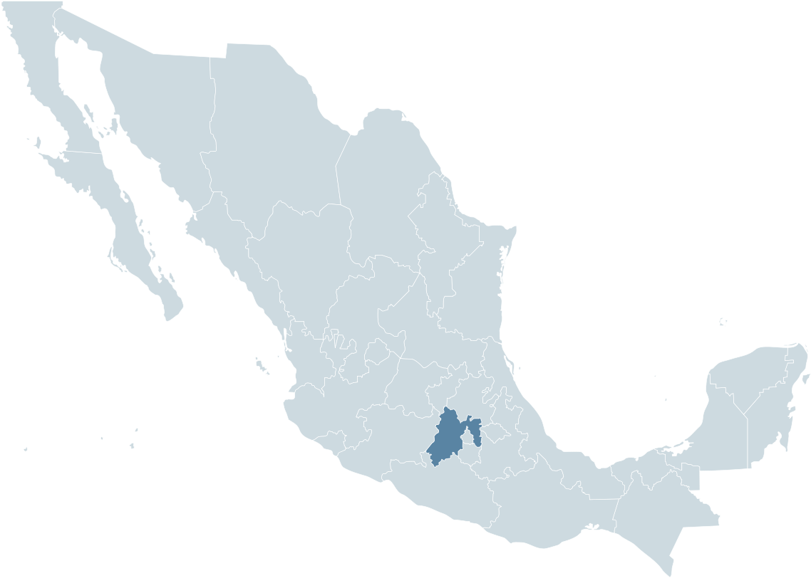 Mexico Map Highlighted Region