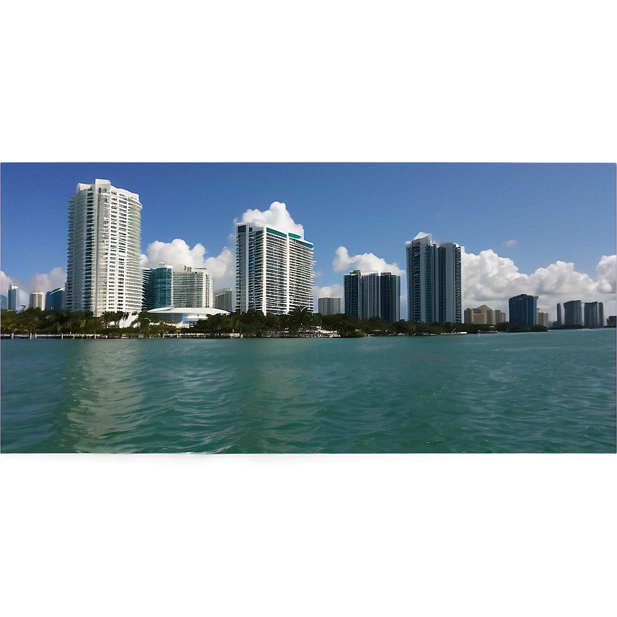 Miami Skyline And Biscayne Bay Png Ojn