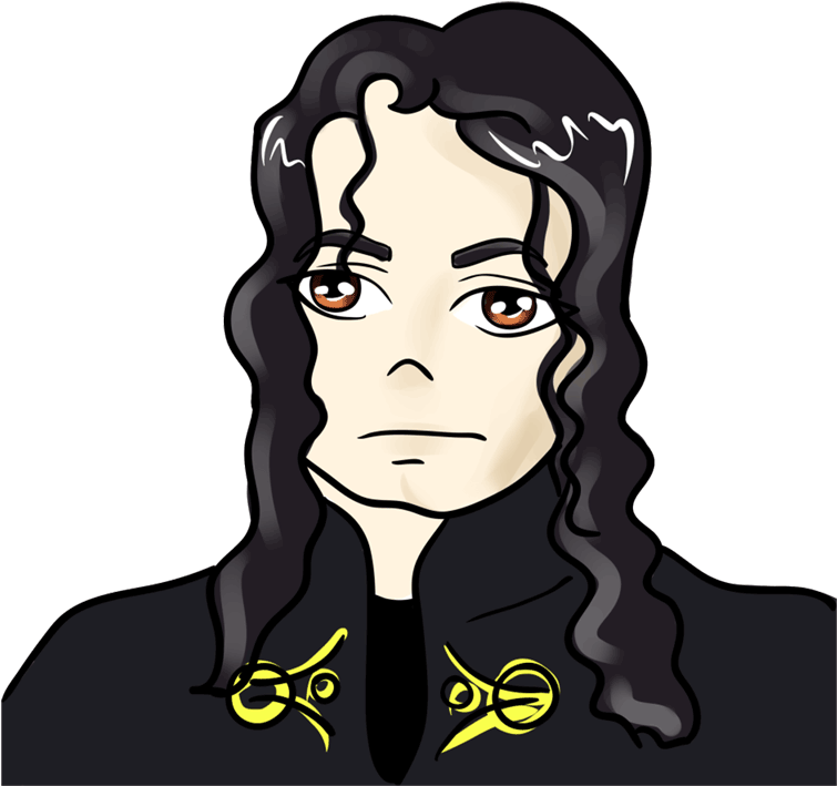 Michael Jackson Cartoon Portrait PNG with transparent background