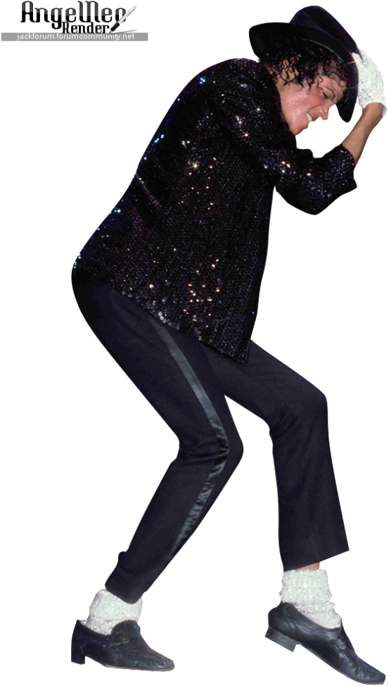Michael Jackson Iconic Pose PNG with transparent background
