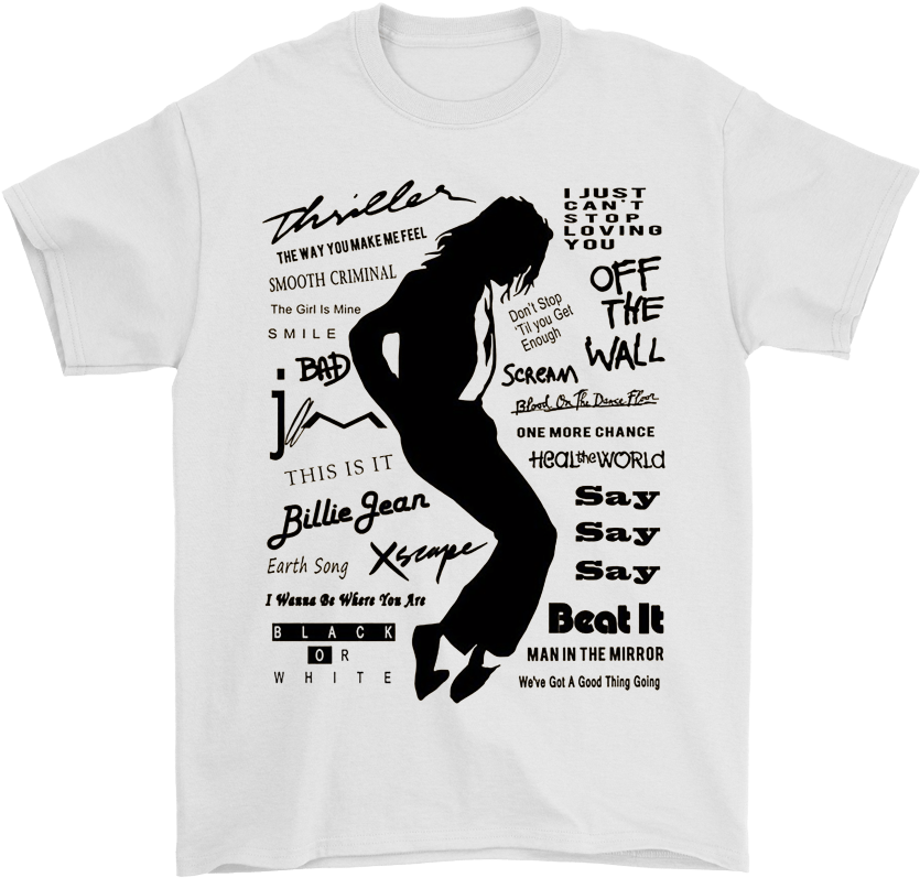 Michael Jackson Silhouette T Shirt Design PNG with transparent background