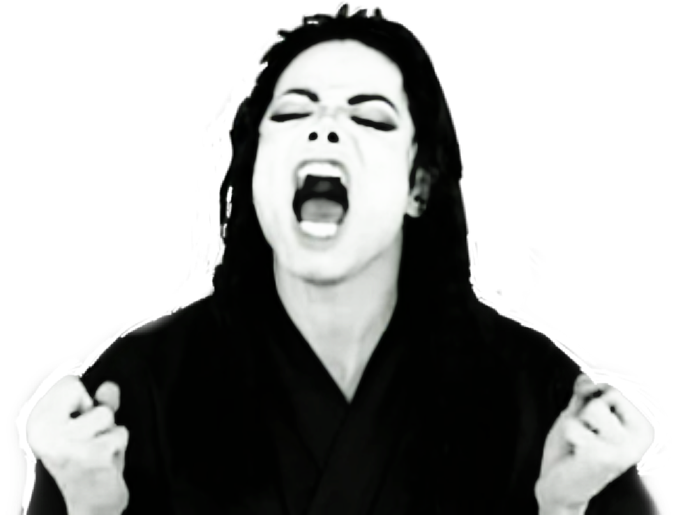 Michael Jackson Singing Passionately PNG with transparent background