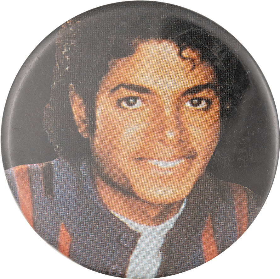 Michael Jackson Vintage Button Pin PNG with transparent background