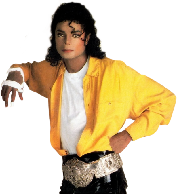 Michael_ Jackson_ Yellow_ Jacket_ Pose PNG with transparent background