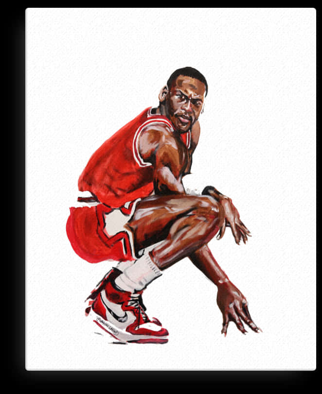 Michael_ Jordan_ Artistic_ Rendering PNG with transparent background