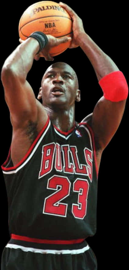Michael Jordan Free Throw Pose PNG with transparent background