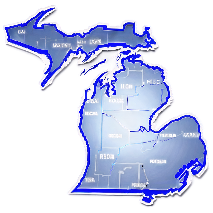 Michigan Map Outline Png Ata