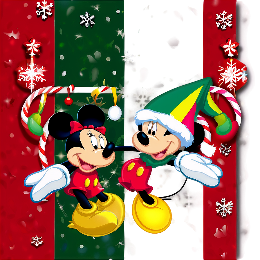 Mickey And Minnie Festive Christmas Png Gav