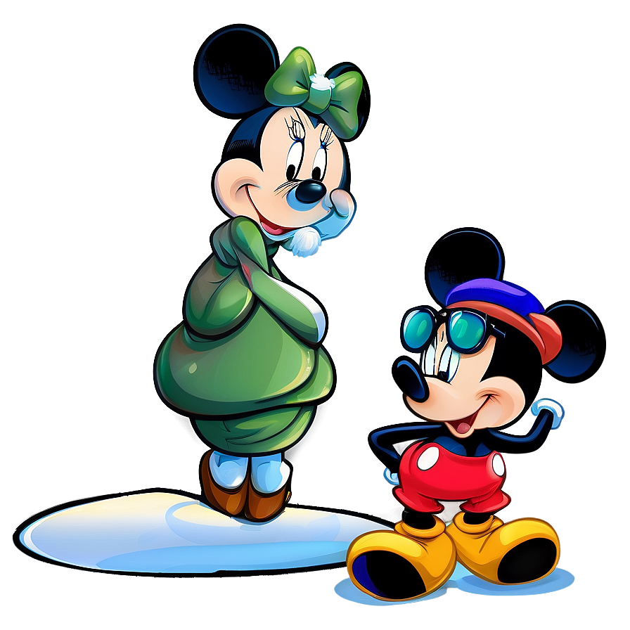 Mickey And Minnie Winter Fun Png Pae