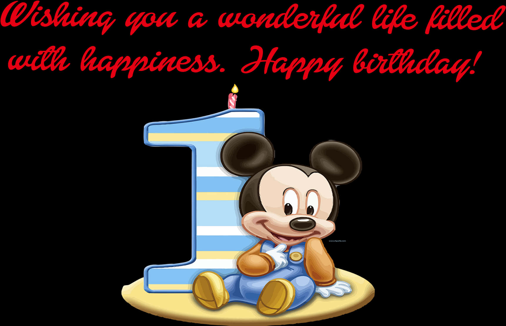 Mickey First Birthday Greeting