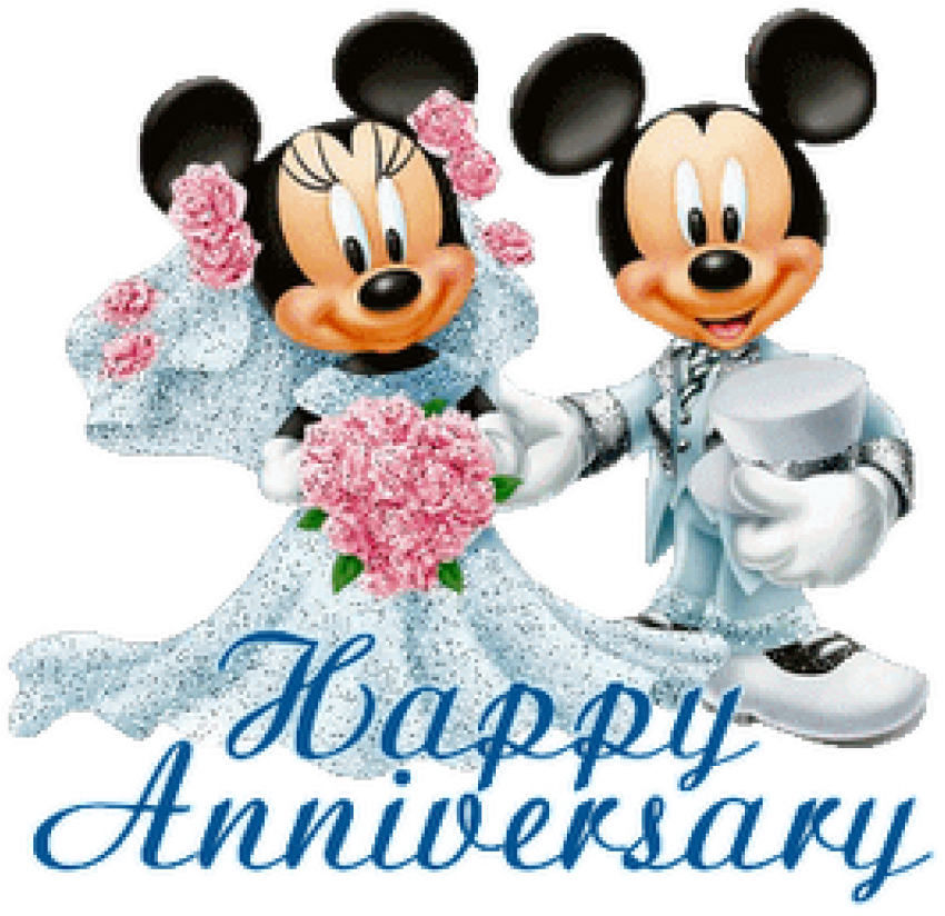 Clipart Stock Anniversary Vector Happy - Mickey Mouse And Minnie Mouse Anniversary, HD Png Download PNG with transparent background