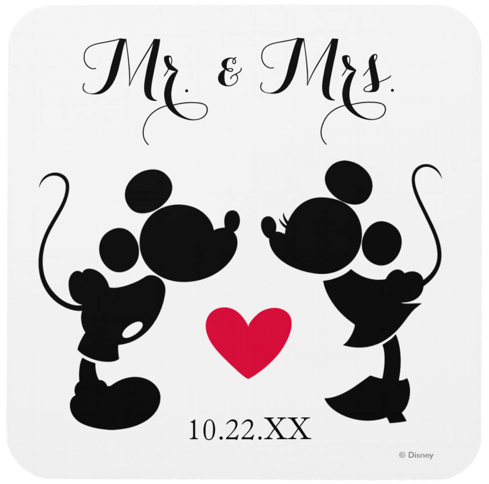 Mickey Minnie Wedding Date PNG with transparent background