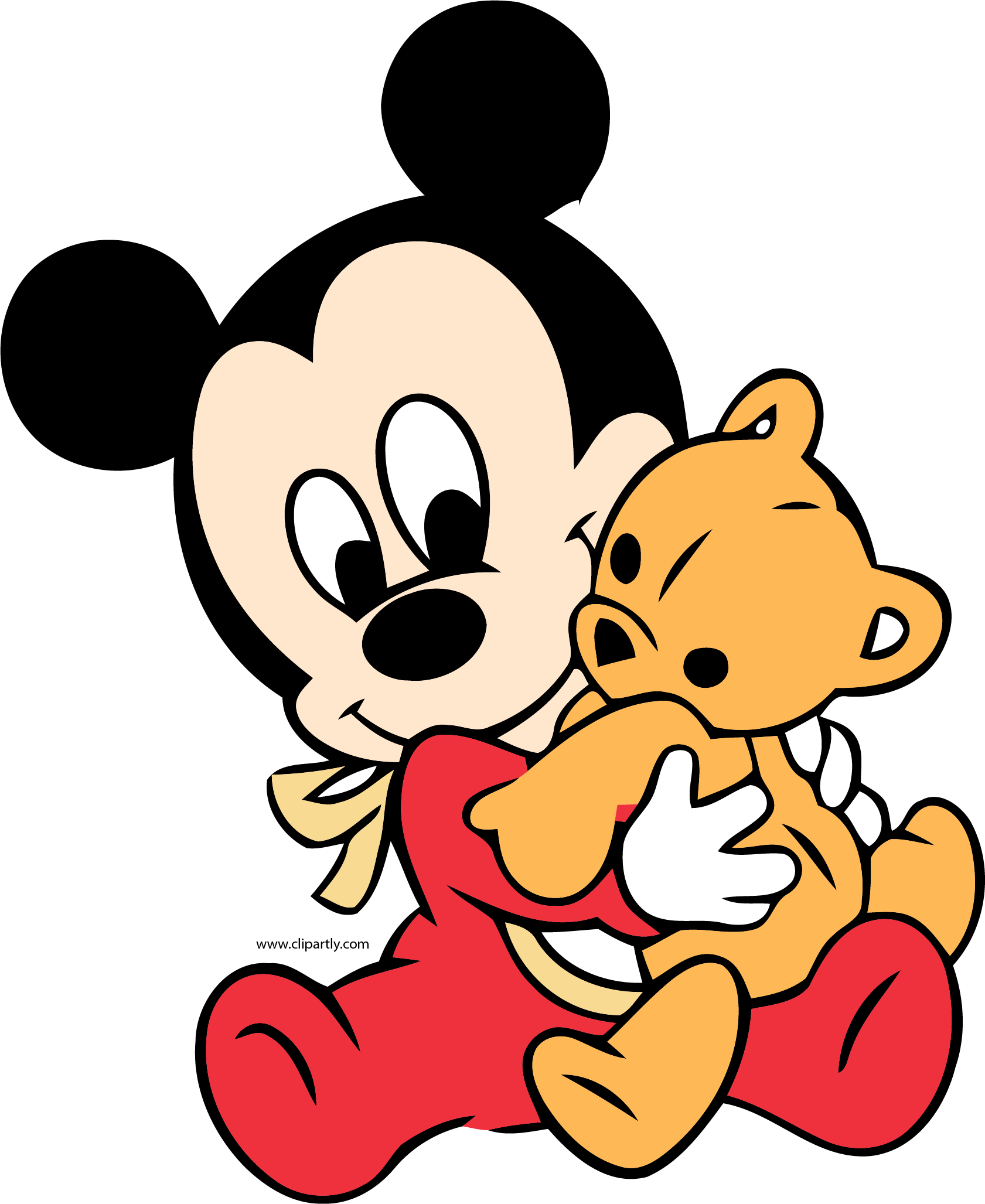 Baby Mickey Hug Toy Bear Clipart Png - Baby Mickey Mouse Png, Transparent Png PNG with transparent background