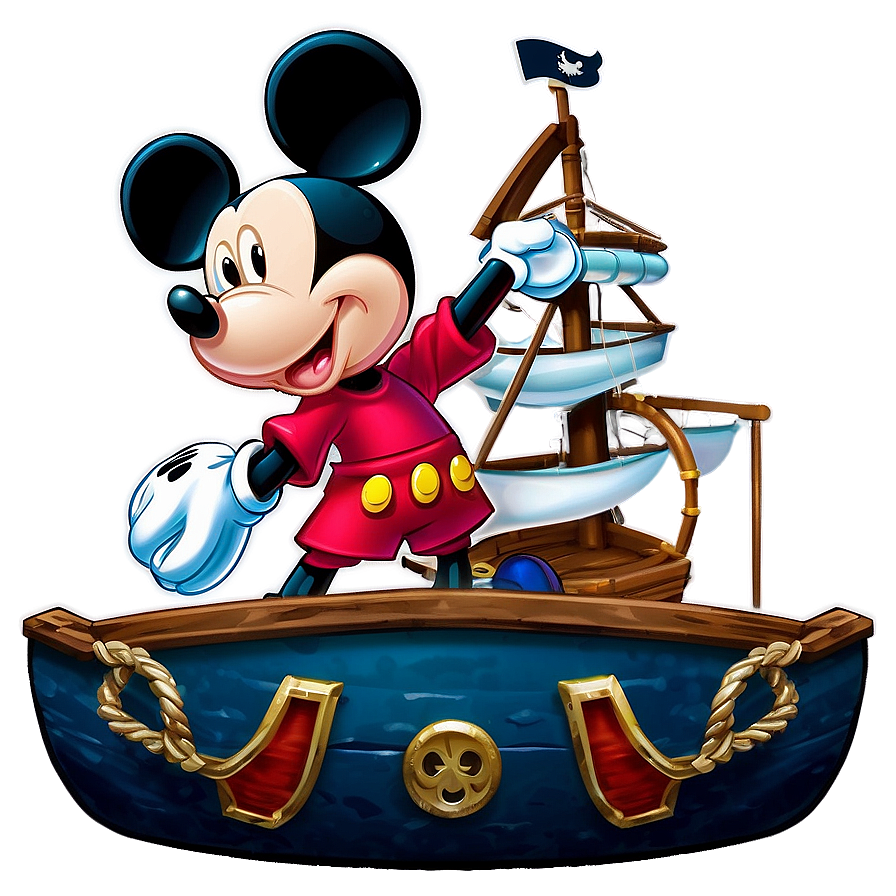 Mickey Mouse Pirate Ship PNG 05032024 PNG with transparent background