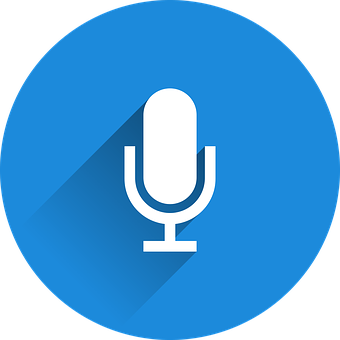 Microphone Icon Flat Design PNG with transparent background