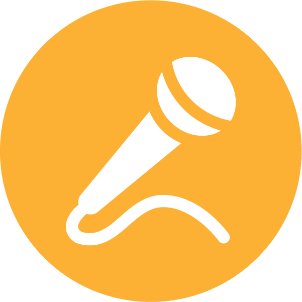 Microphone Icon Orange Background