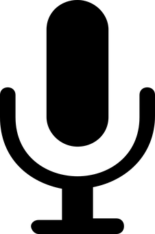 Microphone Silhouette Black Background PNG with transparent background