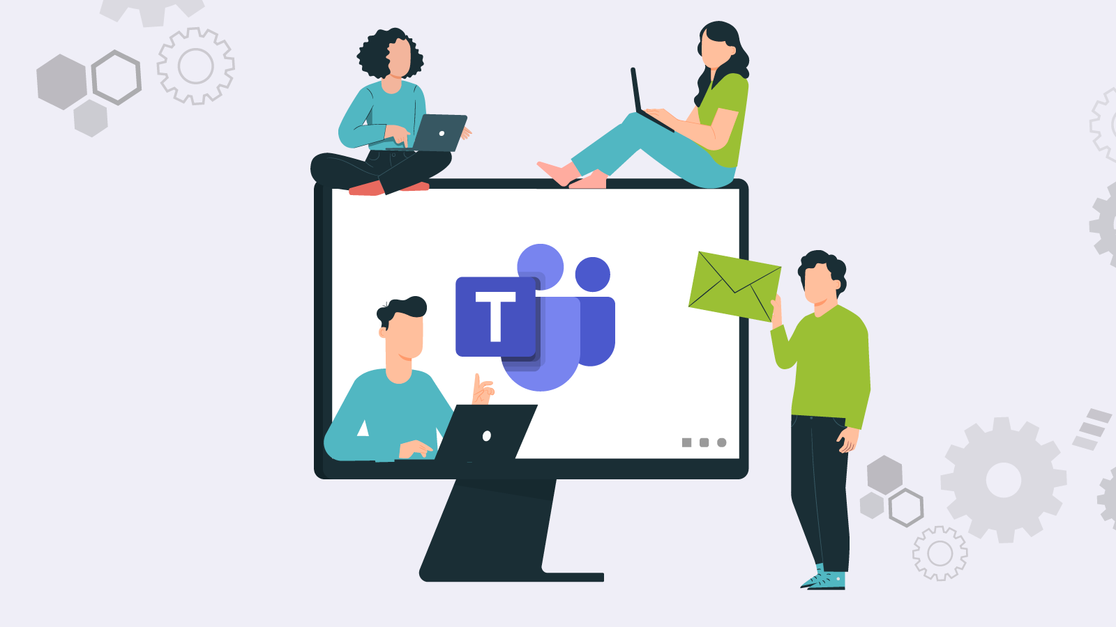 Microsoft Teams Collaboration Illustration PNG with transparent background
